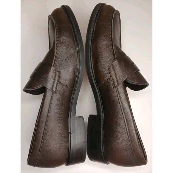 Abound Sz 12 Ortholite Eco Insole Brown Soft Faux Leather Comfort Penny Loafer - Picture 5 of 13